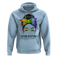 Autism Acceptance Hoodie Neurodiversity Awareness Messy Bun Women