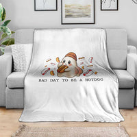 Funny Hot Dog Ghost Halloween Throw Blanket Bad Day To Be A Hotdog - Wonder Print Shop