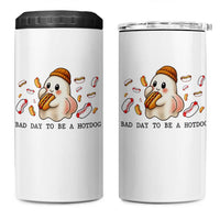 Funny Hot Dog Ghost Halloween 4 in 1 Can Cooler Tumbler Bad Day To Be A Hotdog - Wonder Print Shop