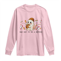 Funny Hot Dog Ghost Halloween Long Sleeve Shirt Bad Day To Be A Hotdog - Wonder Print Shop