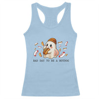 Funny Hot Dog Ghost Halloween Racerback Tank Top Bad Day To Be A Hotdog - Wonder Print Shop