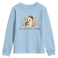 Funny Hot Dog Ghost Halloween Youth Sweatshirt Bad Day To Be A Hotdog - Wonder Print Shop