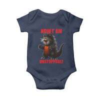 Now I Am Unstoppable Baby Onesie Funny Cute Cat Catzilla - Wonder Print Shop