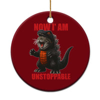 Now I Am Unstoppable Ceramic Ornament Funny Cute Cat Catzilla - Wonder Print Shop