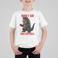 Now I Am Unstoppable T Shirt For Kid Funny Cute Cat Catzilla - Wonder Print Shop
