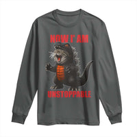 Now I Am Unstoppable Long Sleeve Shirt Funny Cute Cat Catzilla - Wonder Print Shop