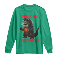 Now I Am Unstoppable Long Sleeve Shirt Funny Cute Cat Catzilla - Wonder Print Shop