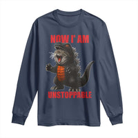 Now I Am Unstoppable Long Sleeve Shirt Funny Cute Cat Catzilla - Wonder Print Shop