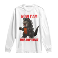 Now I Am Unstoppable Long Sleeve Shirt Funny Cute Cat Catzilla - Wonder Print Shop
