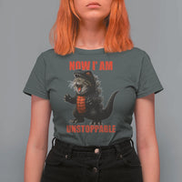 Now I Am Unstoppable T Shirt For Women Funny Cute Cat Catzilla - Wonder Print Shop