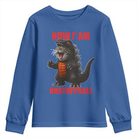Now I Am Unstoppable Youth Sweatshirt Funny Cute Cat Catzilla - Wonder Print Shop