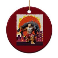 Catzilla Funny Cat Japanese Cityscape Ceramic Ornament - Wonder Print Shop
