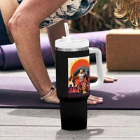 Catzilla Funny Cat Japanese Cityscape Tumbler With Handle - Wonder Print Shop