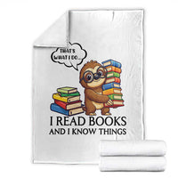 That Is What I Do I Read Books Throw Blanket Funny Sloth Book Lover - Wonder Print Shop
