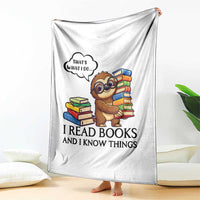 That Is What I Do I Read Books Throw Blanket Funny Sloth Book Lover - Wonder Print Shop
