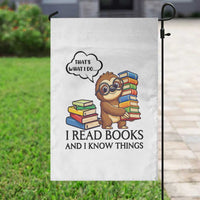 That Is What I Do I Read Books Garden Flag Funny Sloth Book Lover - Wonder Print Shop