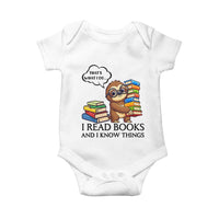 That Is What I Do I Read Books Baby Onesie Funny Sloth Book Lover - Wonder Print Shop