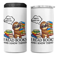 That Is What I Do I Read Books 4 in 1 Can Cooler Tumbler Funny Sloth Book Lover - Wonder Print Shop