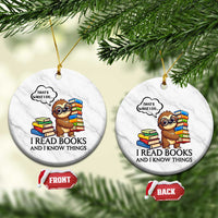 That Is What I Do I Read Books Ceramic Ornament Funny Sloth Book Lover - Wonder Print Shop