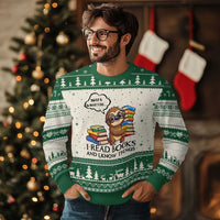 That Is What I Do I Read Books Ugly Christmas Sweater Funny Sloth Book Lover - Wonder Print Shop