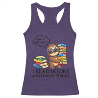 That Is What I Do I Read Books Racerback Tank Top Funny Sloth Book Lover - Wonder Print Shop