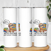 That Is What I Do I Read Books Skinny Tumbler Funny Sloth Book Lover - Wonder Print Shop