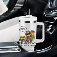 That Is What I Do I Read Books Tumbler With Handle Funny Sloth Book Lover - Wonder Print Shop