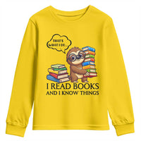 That Is What I Do I Read Books Youth Sweatshirt Funny Sloth Book Lover - Wonder Print Shop