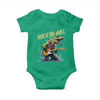 Rock And Roll Baby Onesie Funny Dionasaur Playing Guitar - Wonder Print Shop