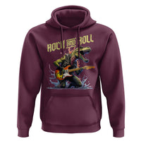 Rock And Roll Hoodie Funny Dionasaur Playing Guitar - Wonder Print Shop