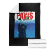Funny Black Cat Throw Blanket PAWS Parody Kitten Mouse Humorous - Wonder Print Shop