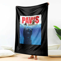 Funny Black Cat Throw Blanket PAWS Parody Kitten Mouse Humorous - Wonder Print Shop