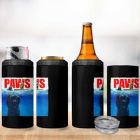 Funny Black Cat 4 in 1 Can Cooler Tumbler PAWS Parody Kitten Mouse Humorous - Wonder Print Shop