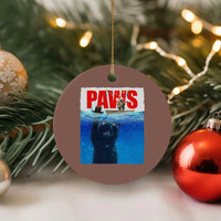 Funny Black Cat Ceramic Ornament PAWS Parody Kitten Mouse Humorous - Wonder Print Shop