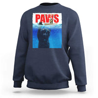 Funny Black Cat Sweatshirt PAWS Parody Kitten Mouse Humorous - Wonder Print Shop