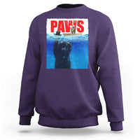 Funny Black Cat Sweatshirt PAWS Parody Kitten Mouse Humorous - Wonder Print Shop