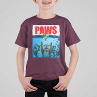 Paws Parody T Shirt For Kid Otter Chasing Bass Fish Ocean - Wonder Print Shop