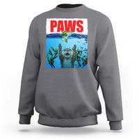Paws Parody Sweatshirt Otter Chasing Bass Fish Ocean - Wonder Print Shop