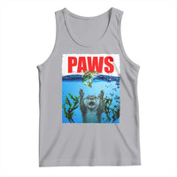 Paws Parody Tank Top Otter Chasing Bass Fish Ocean - Wonder Print Shop
