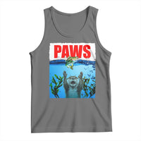 Paws Parody Tank Top Otter Chasing Bass Fish Ocean - Wonder Print Shop