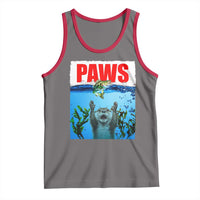 Paws Parody Tank Top Otter Chasing Bass Fish Ocean - Wonder Print Shop