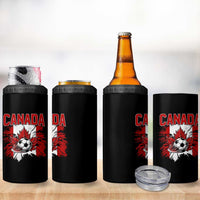 Canada Soccer Fan 4 in 1 Can Cooler Tumbler Canadian Football Game Day Suppoter