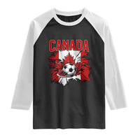 Canada Soccer Fan Raglan Shirt Canadian Football Game Day Suppoter