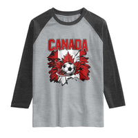 Canada Soccer Fan Raglan Shirt Canadian Football Game Day Suppoter