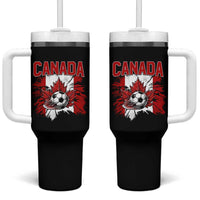 Canada Soccer Fan Tumbler With Handle Canadian Football Game Day Suppoter