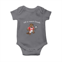 Off to Watch Canada Baby Onesie Patriotic Canadian Beaver Football Soccer Fan Gift