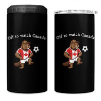 Off to Watch Canada 4 in 1 Can Cooler Tumbler Patriotic Canadian Beaver Football Soccer Fan Gift