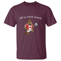 Off to Watch Canada T Shirt Patriotic Canadian Beaver Football Soccer Fan Gift