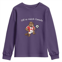 Off to Watch Canada Youth Sweatshirt Patriotic Canadian Beaver Football Soccer Fan Gift