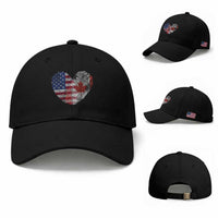 Half Canadian Half American USA Flag Canada America Baseball Cap